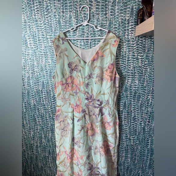 Vintage Constance Saunders 100% Silk Midi Floral Dress - Picture 5 of 6